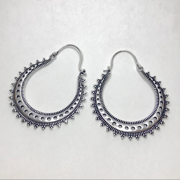 Bohemian Silver Earrings - Picture 3 of 4